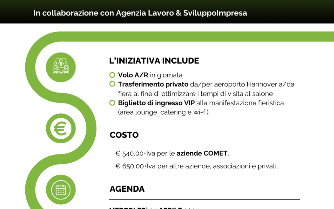 ULTIMI POSTI ! Volo Charter da Trieste per visitare Hannover Messe in giornata – 24 aprile 2024